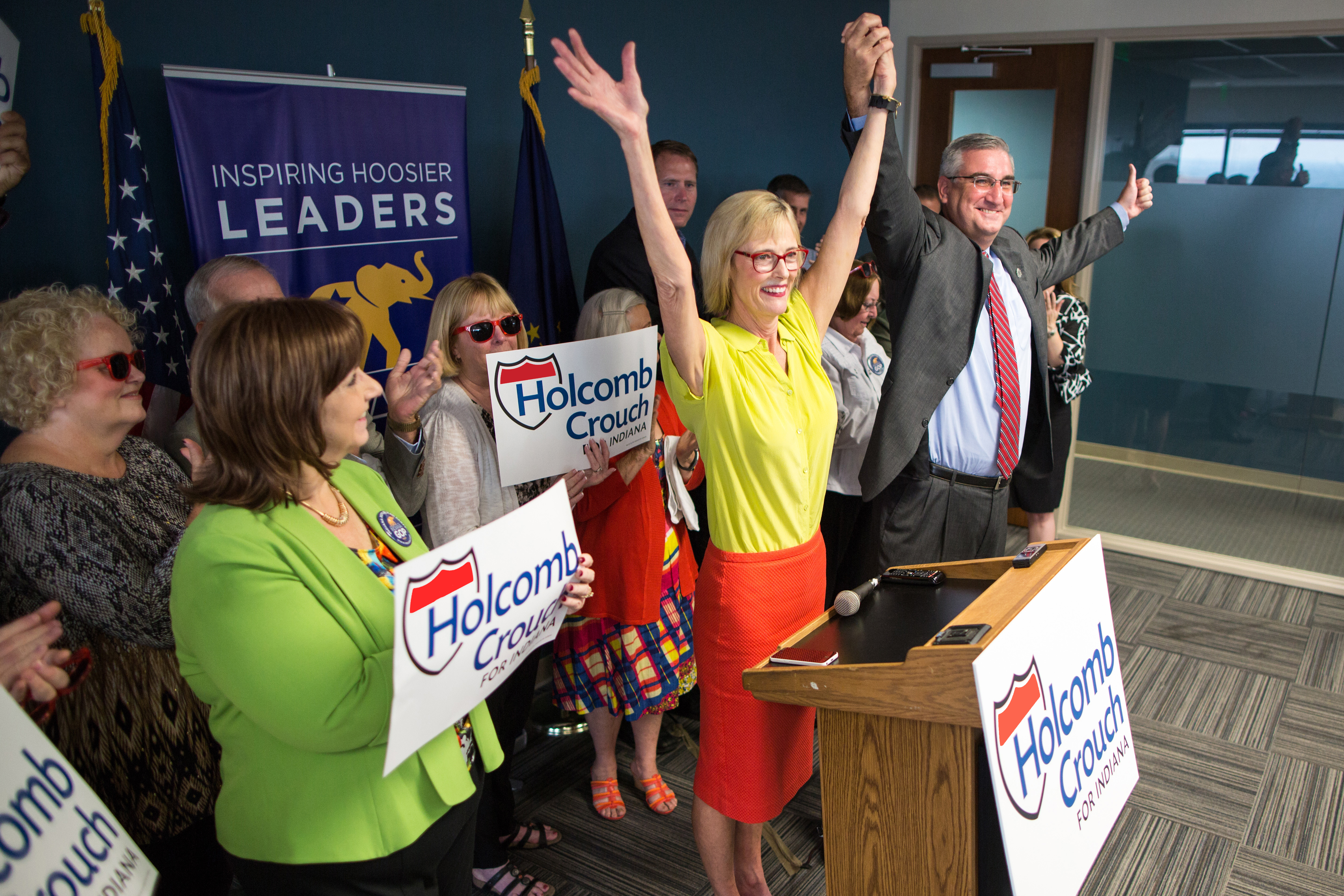 Suzanne with Gov. Holcomb